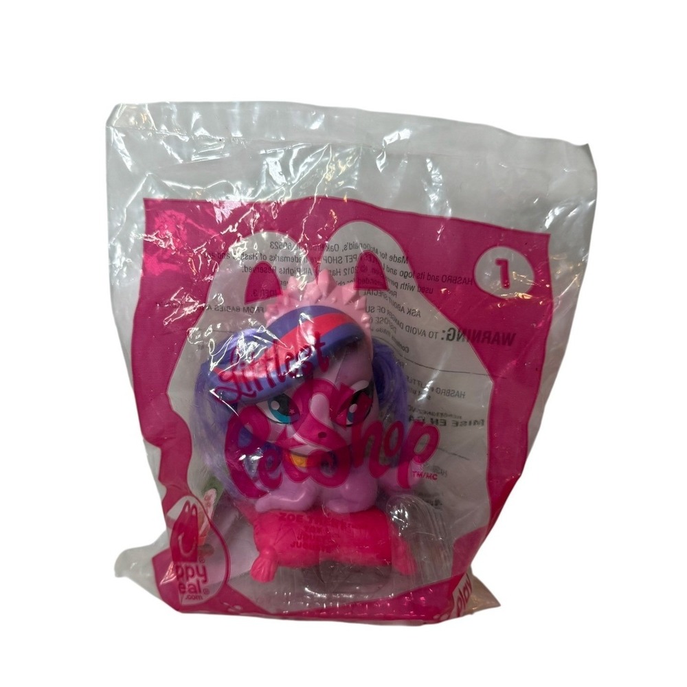 NEW McDonalds Littlest Pet Shop Zoe Trent 2012 Happy Meal #1 Purple Dog Sealed